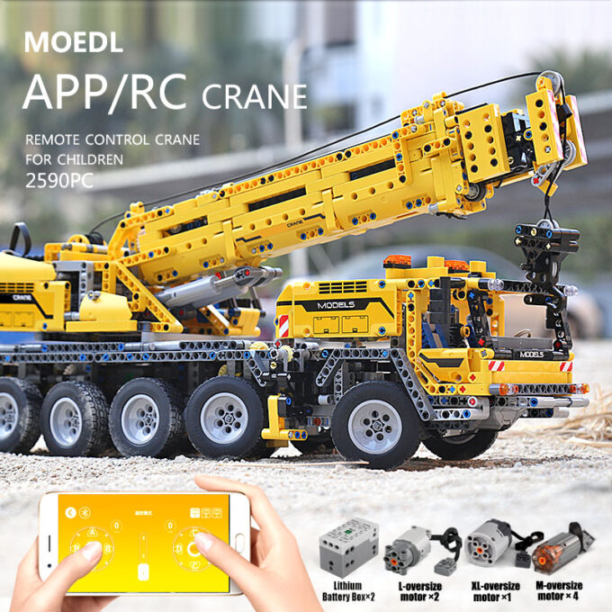 MOULD KING 13107 Remote Controlled Merchanical Crane - 2590 PCS - Image 2