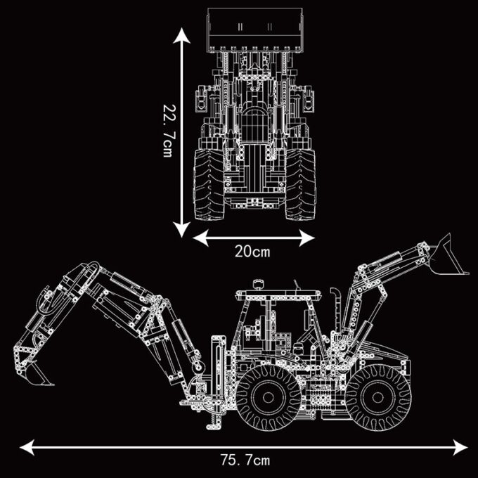 Mould King 17036 Technic Backhoe Loader Construction Building Set - 2239 PCS - Image 6