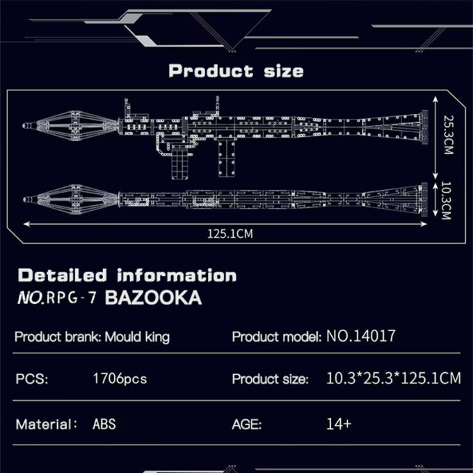 Mould King 14017 RPG-7 - 1706 PCS - Image 4