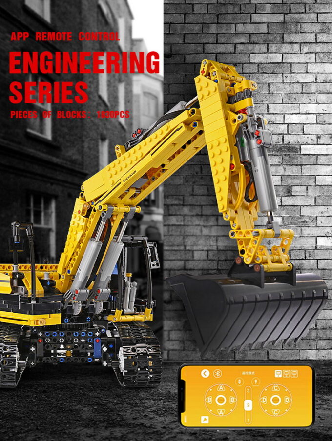 Mould King 13112 Mechanical Digger Motorized Excavator - 1830 PCS - Image 7